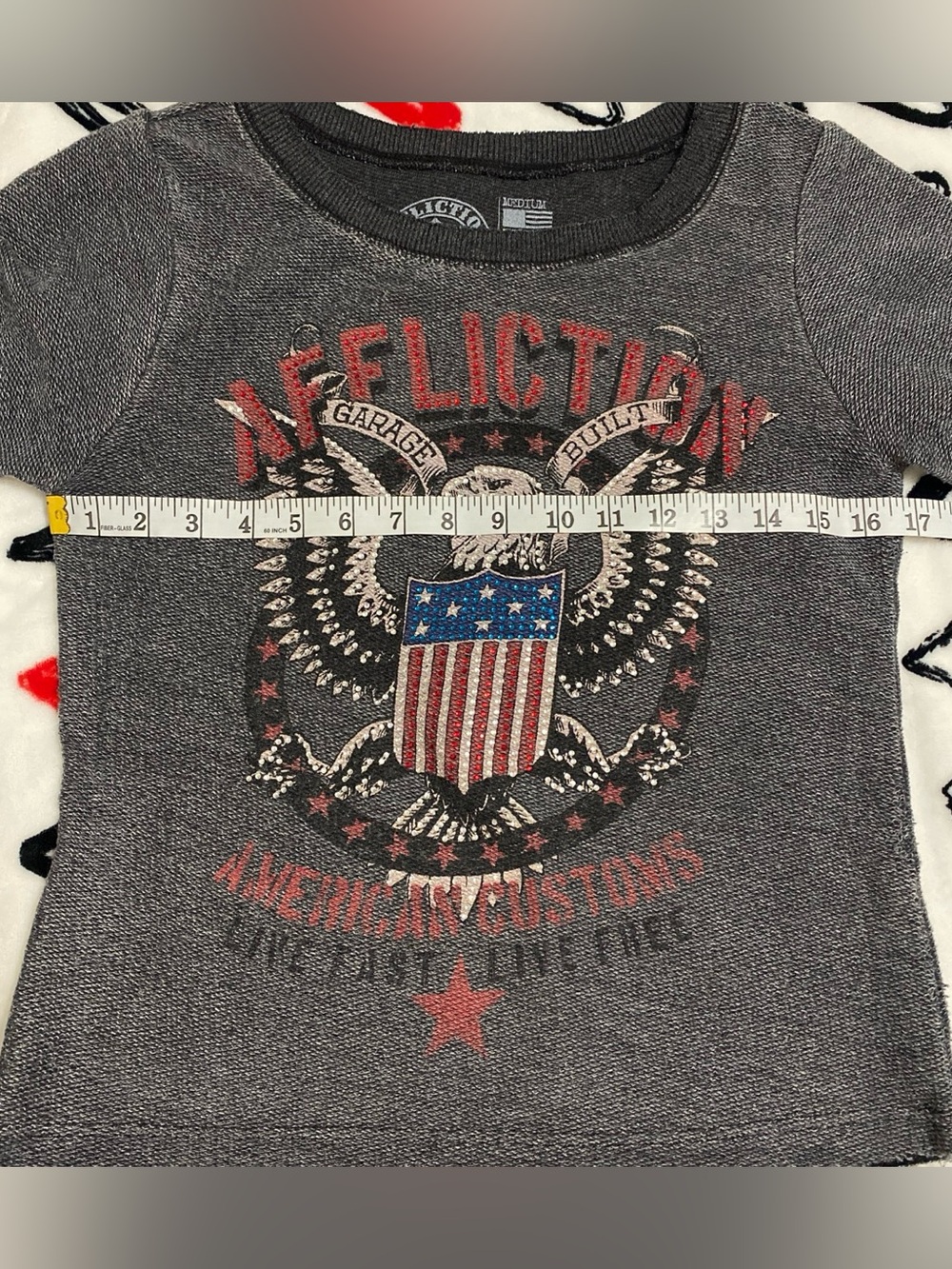 Affliction Live Fast Cropped Eagle Graphic Tee - Picture 5 of 7